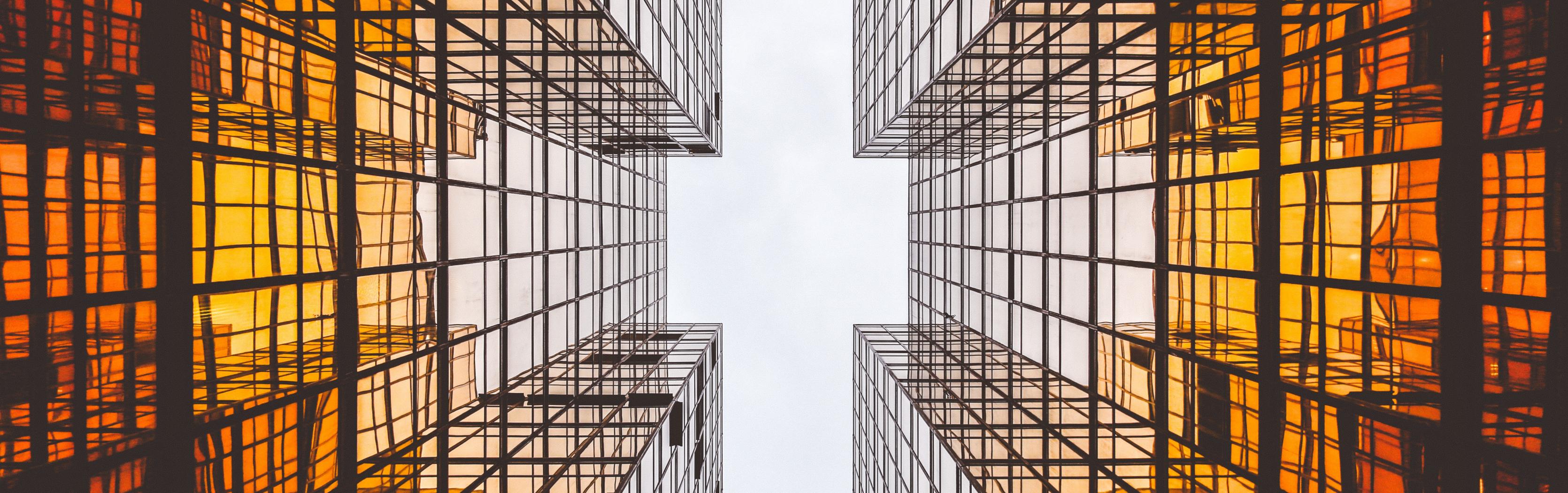 Worms eye view of buildings